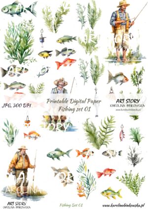 Elementy do wycinania - Fishing Set 01 - DIGI