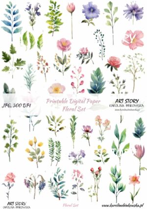 Elementy do wycinania - floral set  - DIGI