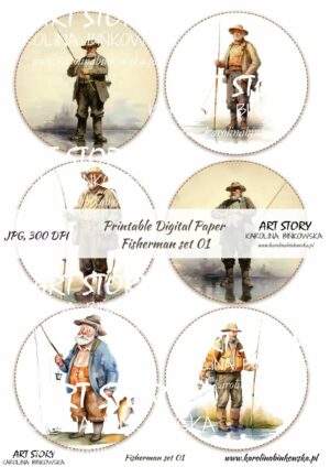 Elementy do wycinania - Fisherman Set 01 - DIGI