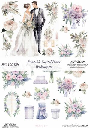 Elementy do wycinania - wedding set 01 - DIGI