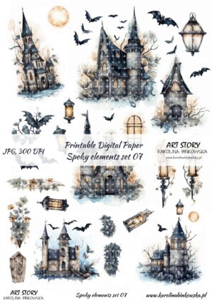 Elementy do wycinania - spooky elements set 07 - DIGI