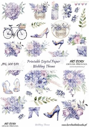 Elementy do wycinania - wedding theme - DIGI