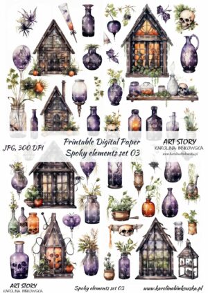 Elementy do wycinania - spooky elements set 03 - DIGI