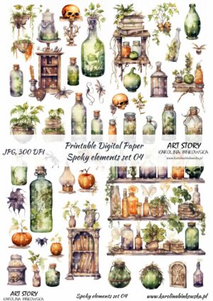Elementy do wycinania - spooky elements set 04 - DIGI