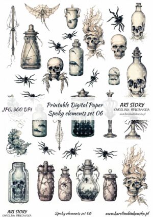 Elementy do wycinania - spooky elements set 06 - DIGI