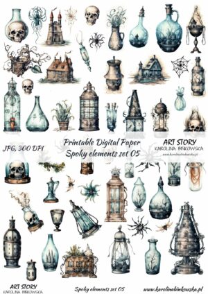 Elementy do wycinania - spooky elements set 05 - DIGI