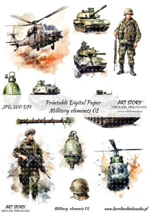 Elementy do wycinania -  Military elements 01 - DIGI