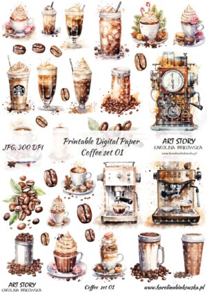Elementy do wycinania - Coffee set 01  - DIGI