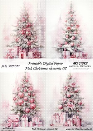 Elementy do wycinania - Pink Christmas elements 02  - DIGI