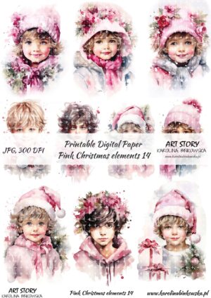 Elementy do wycinania - Pink Christmas elements 14  - DIGI