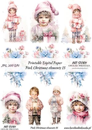 Elementy do wycinania - Pink Christmas elements 15  - DIGI