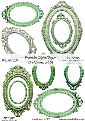 Elementy do wycinania - Oval frames set 01 - DIGI