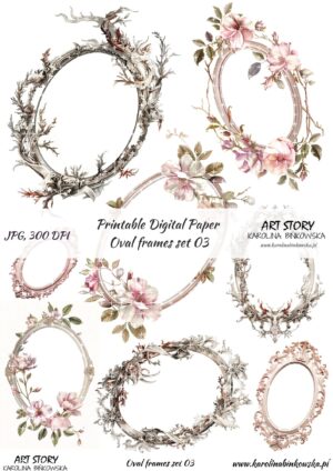 Elementy do wycinania - Oval frames set 03 - DIGI