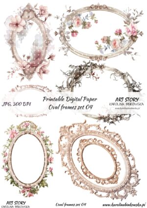 Elementy do wycinania - Oval frames set 04 - DIGI
