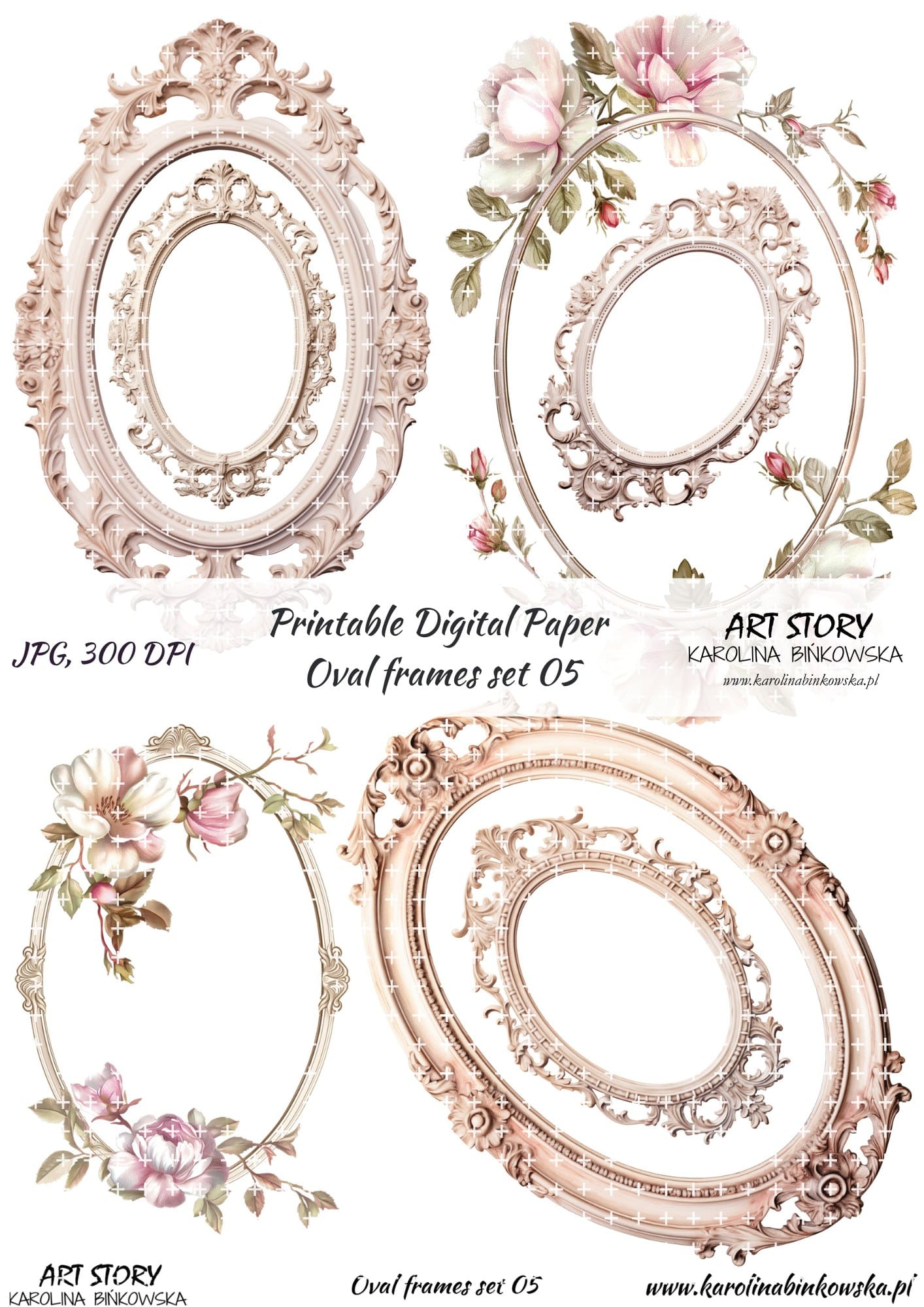 Elementy do wycinania - Oval frames set 05 - DIGI