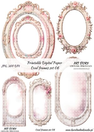 Elementy do wycinania - Oval frames set 06 - DIGI