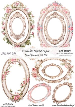 Elementy do wycinania - Oval frames set 07 - DIGI