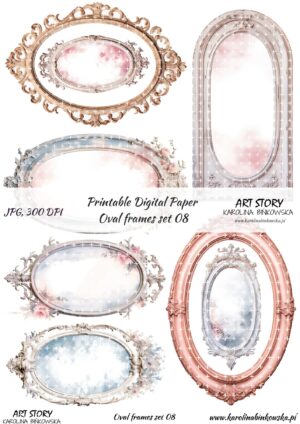 Elementy do wycinania - Oval frames set 08 - DIGI