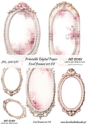 Elementy do wycinania - Oval frames set 09 - DIGI