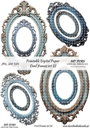 Elementy do wycinania - Oval frames set 12 - DIGI