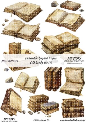 Elementy do wycinania -  Old Books set 03 - DIGI