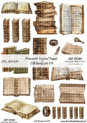 Elementy do wycinania -  Old Books set 04 - DIGI