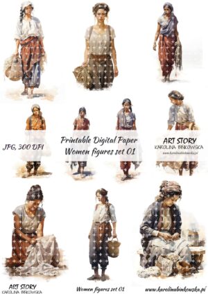 Elementy do wycinania - Women figures set 01 - DIGI