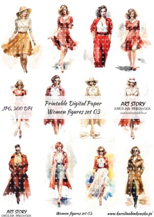 Elementy do wycinania - Women figures set 03 - DIGI