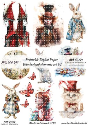 Elementy do wycinania - Wonderland elements set 01 - DIGI