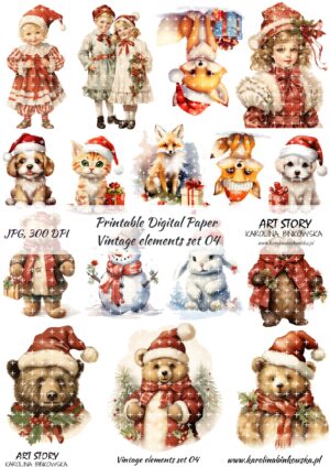 Elementy do wycinania - Vintage elements set 04 - DIGI