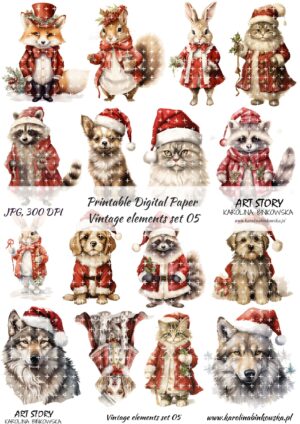 Elementy do wycinania - Vintage elements set 05 - DIGI