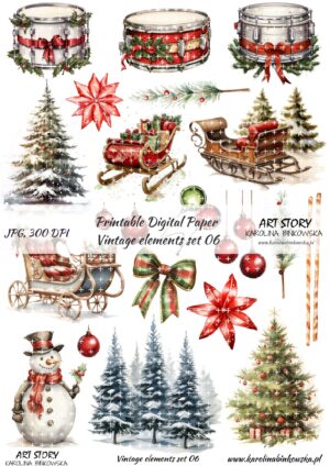 Elementy do wycinania - Vintage elements set 06 - DIGI