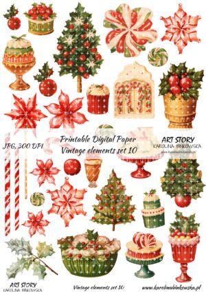 Elementy do wycinania - Vintage elements set 10 - DIGI