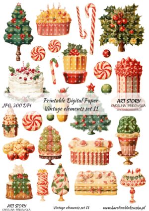 Elementy do wycinania - Vintage elements set 11 - DIGI