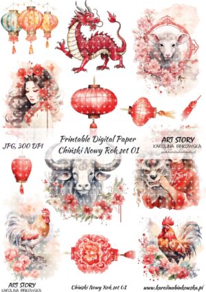 Elementy do wycinania - Chiński Nowy Rok set 01 - DIGI