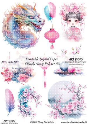 Elementy do wycinania - Chiński Nowy Rok set 03 - DIGI