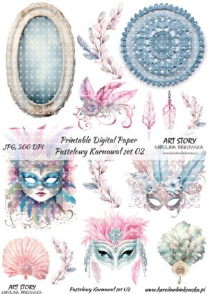 Elementy do wycinania - Pastelowy Karnawał set 02 - DIGI