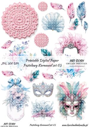 Elementy do wycinania - Pastelowy Karnawał set 03 - DIGI