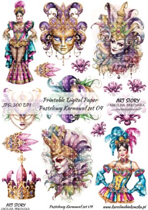 Elementy do wycinania - Pastelowy Karnawał set 04 - DIGI