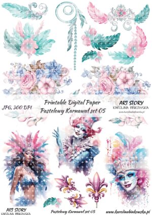 Elementy do wycinania - Pastelowy Karnawał set 05 - DIGI