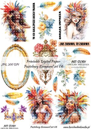 Elementy do wycinania - Pastelowy Karnawał set 06 - DIGI