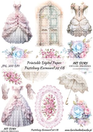 Elementy do wycinania - Pastelowy Karnawał set 08 - DIGI