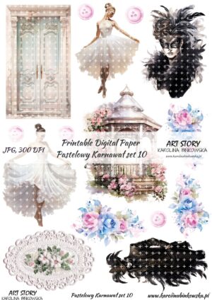 Elementy do wycinania - Pastelowy Karnawał set 10 - DIGI