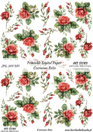 Elementy do wycinania - Czerwone Róże - DIGI