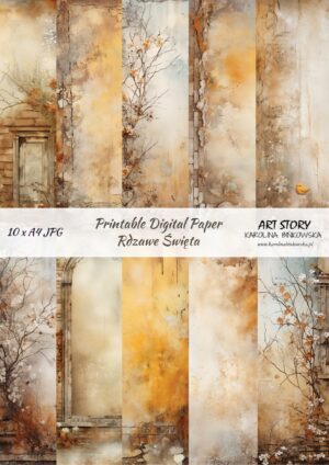 Zestaw papierów - Rdzawe Święta - DIGI