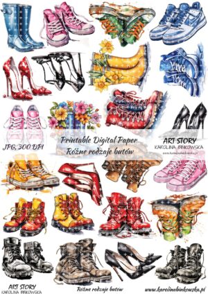 Elementy do wycinania - Różne rodzaje butów - DIGI