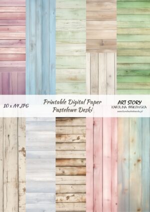 Zestaw papierów - Pastelowe Deski - DIGI