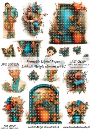 Elementy do wycinania - Lekkość Motyla elemets set 01 - DIGI