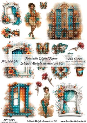 Elementy do wycinania - Lekkość Motyla elemets set 02 - DIGI