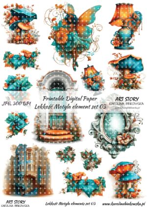 Elementy do wycinania - Lekkość Motyla elemets set 03 - DIGI